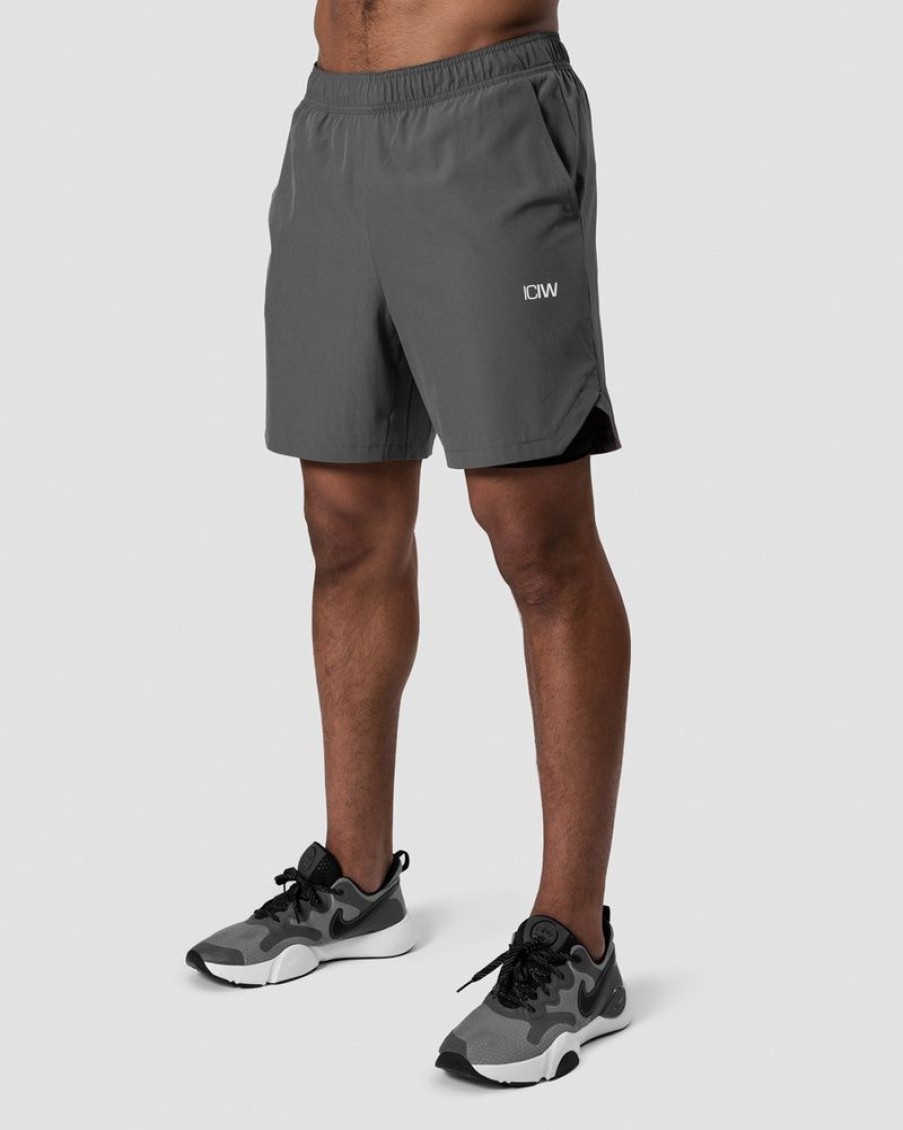 Herrer ICIW Shorts | Training 2-In-1 Shorts Dark Grey/Black Men