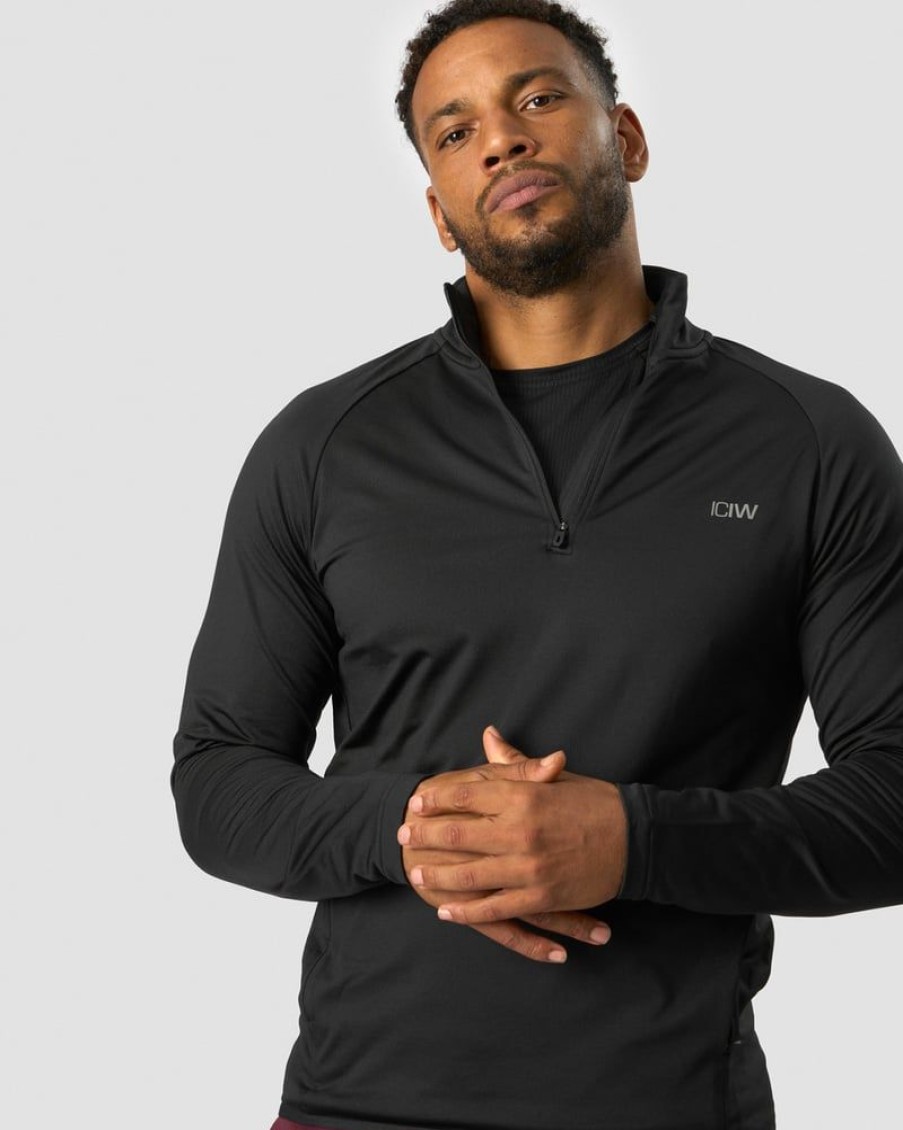 Herrer ICIW Langaermede Trojer | Ultimate Training 1/4 Zip Black