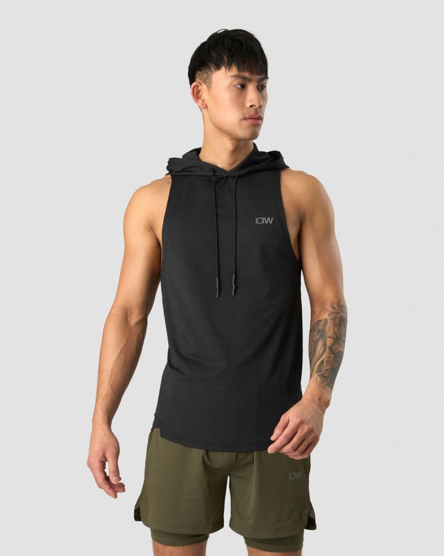 Herrer ICIW T-Shirts | Stride Sleeveless T-Shirt Hoodie Men Black