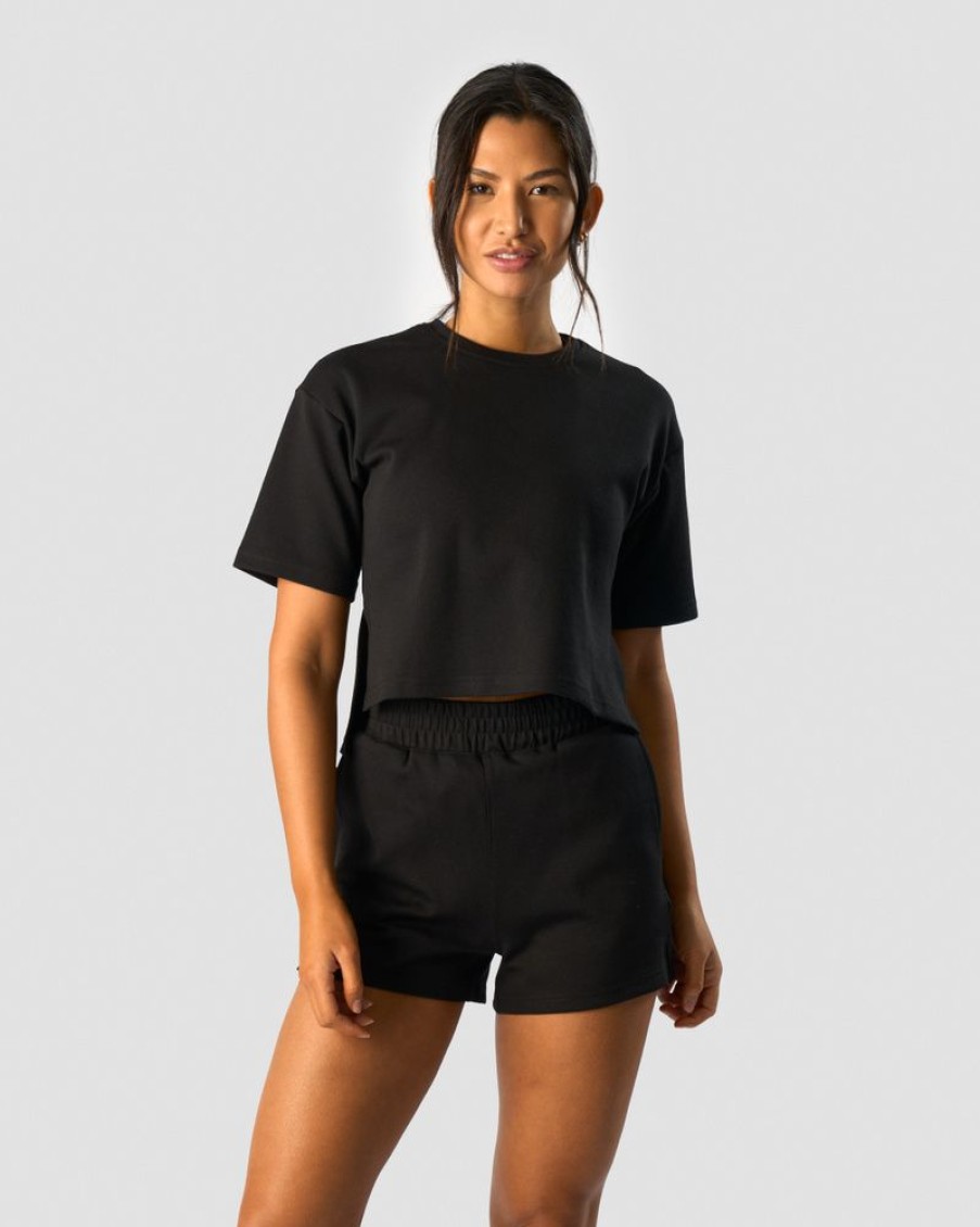 Damer ICIW T-Shirts | Revive Heavy Cropped T-Shirt Wmn Black