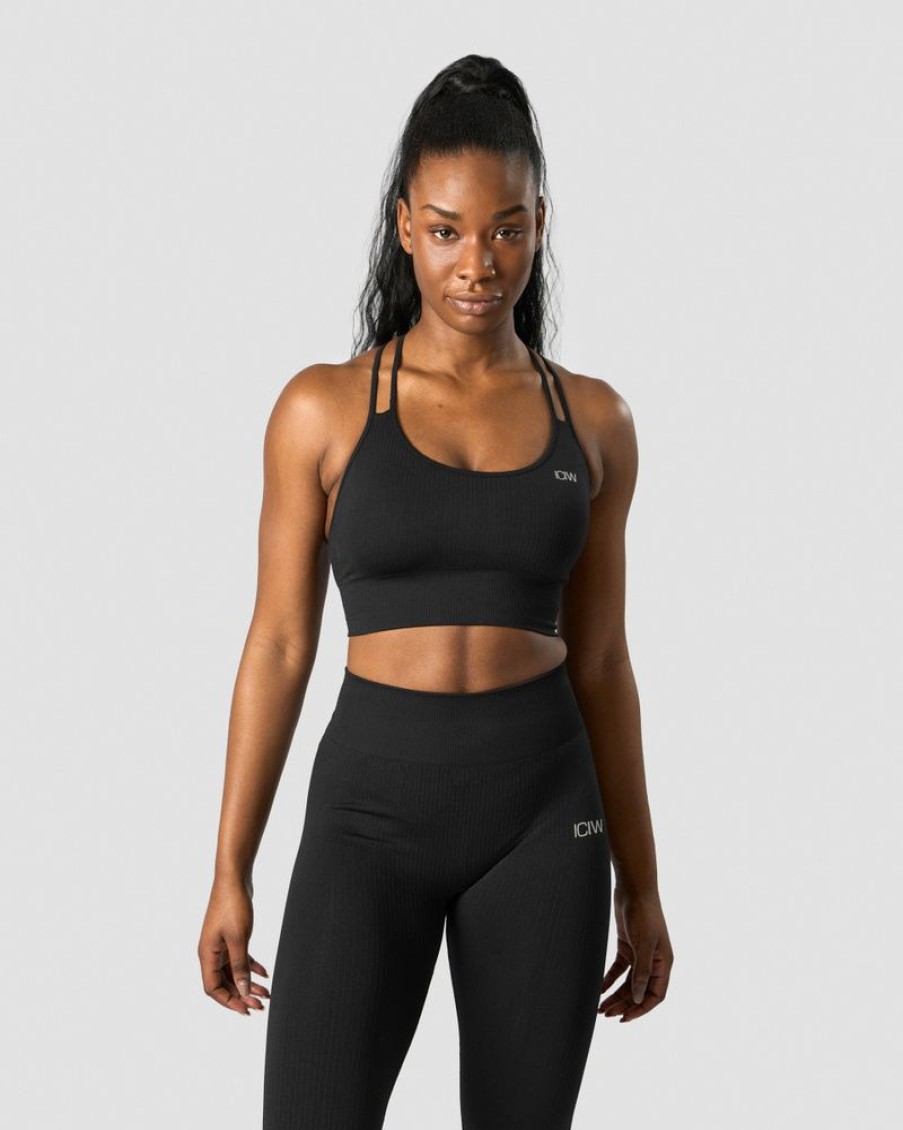 Damer ICIW Sports-Bh'Er | Ribbed Define Seamless Sports Bra Black