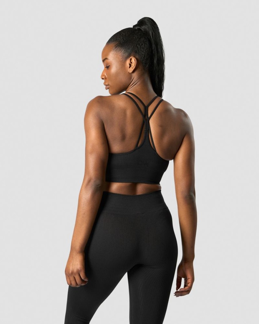 Damer ICIW Sports-Bh'Er | Ribbed Define Seamless Sports Bra Black