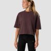 Damer ICIW T-Shirts | Everyday Cotton Cropped T-Shirt Burgundy