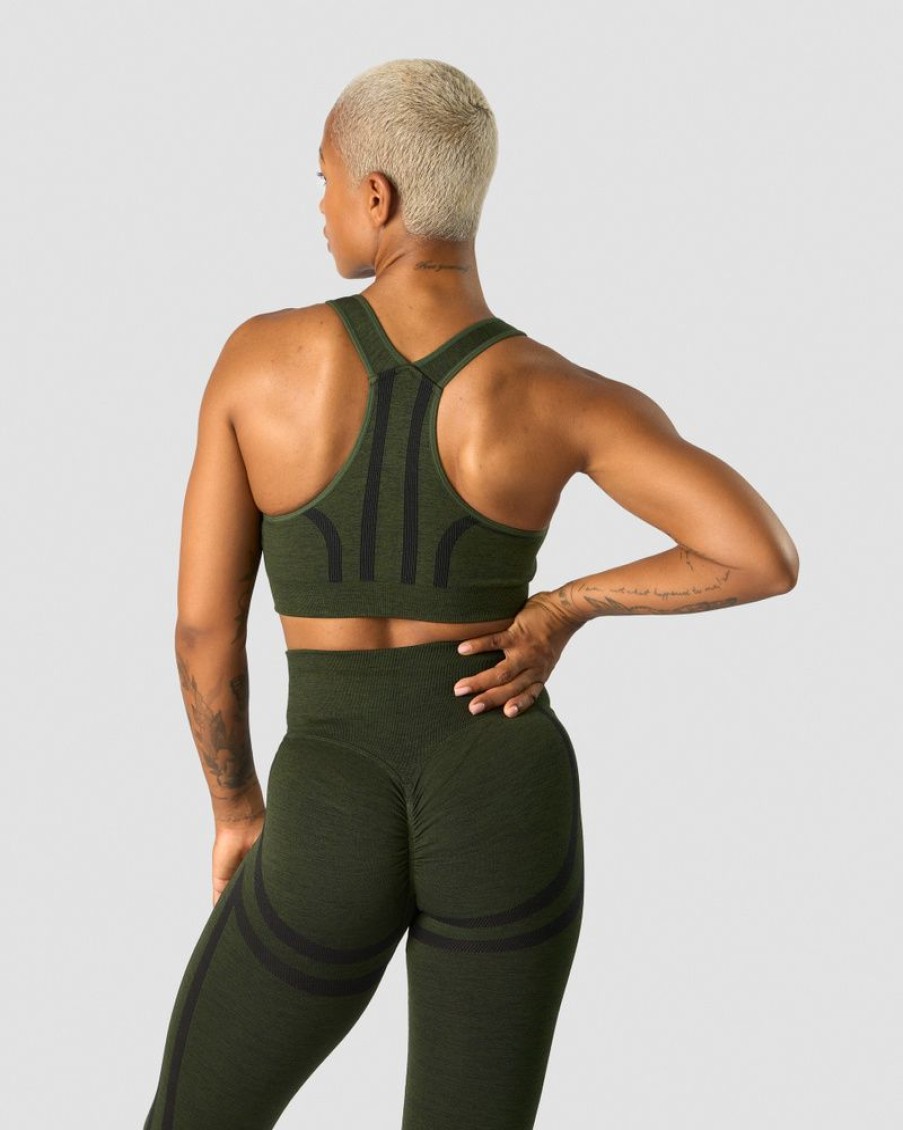 Damer ICIW Sports-Bh'Er | Rush Seamless Sports Bra Dark Green