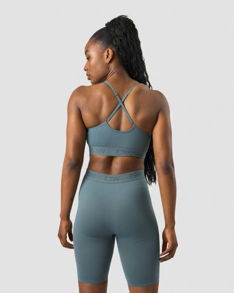 Damer ICIW Sports-Bh'Er | Define Seamless Logo Strappy Sports Bra Jungle Green