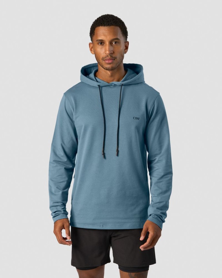 Herrer ICIW Langaermede Trojer | Stride Hoodie Men Steel Blue