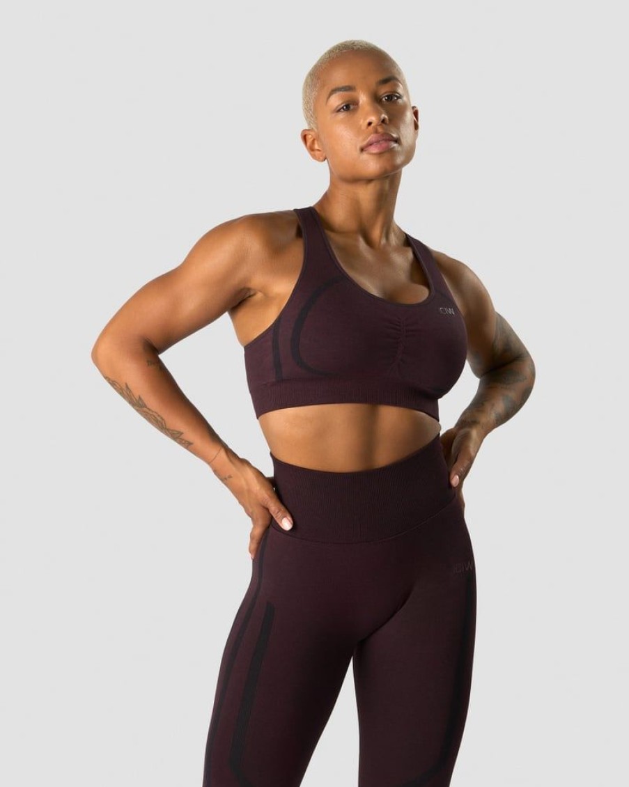 Damer ICIW Sports-Bh'Er | Rush Seamless Sports Bra Burgundy