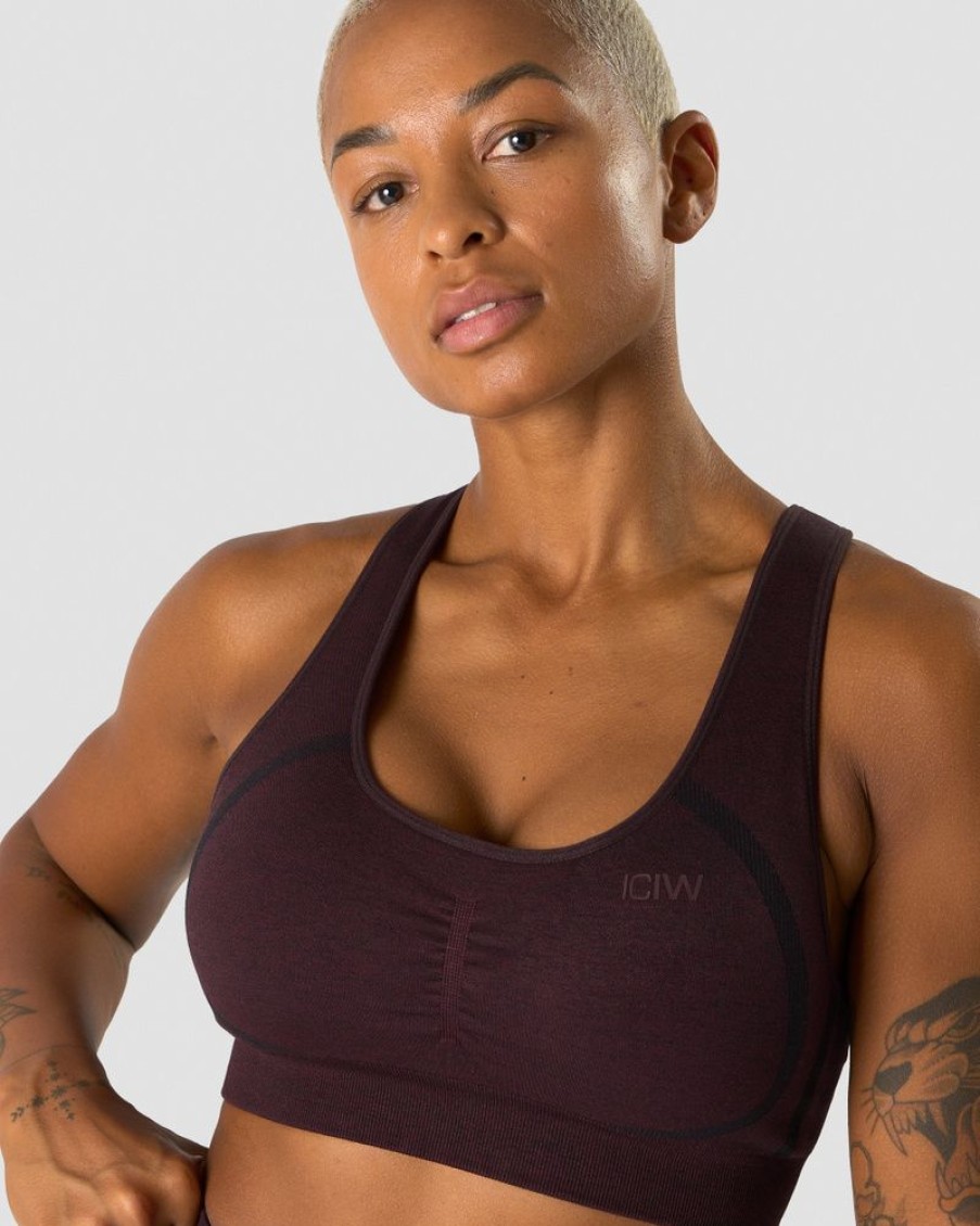 Damer ICIW Sports-Bh'Er | Rush Seamless Sports Bra Burgundy