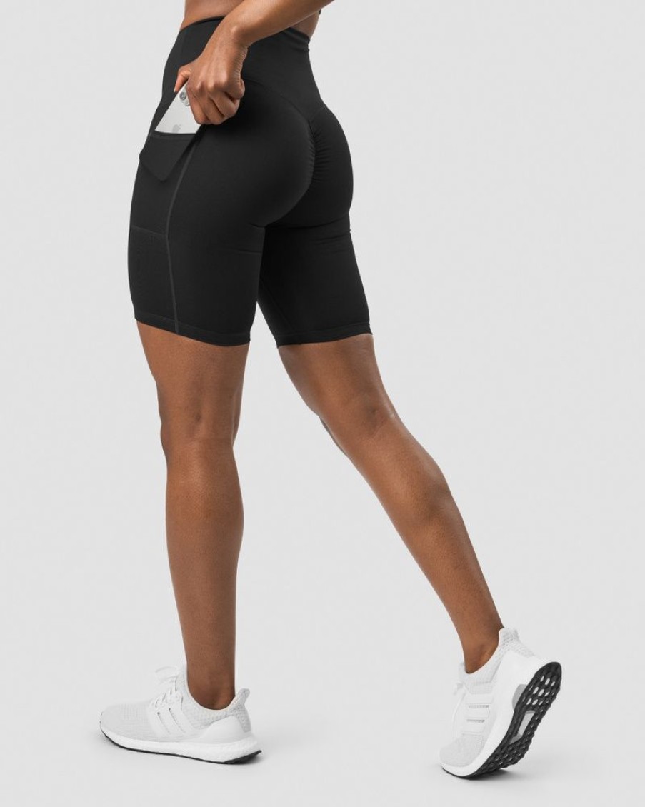 Damer ICIW Shorts | Scrunch Pocket Biker Shorts Black Wmn