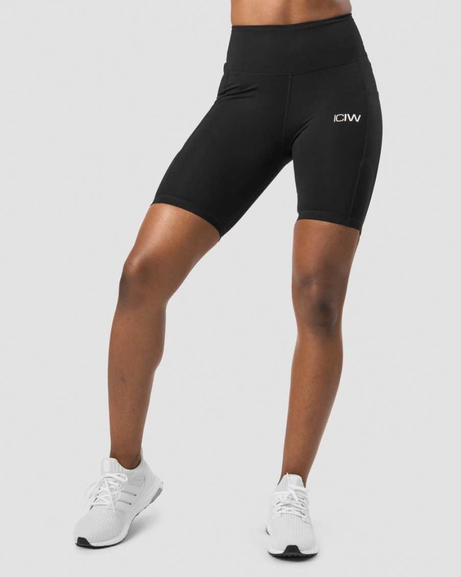 Damer ICIW Shorts | Scrunch Pocket Biker Shorts Black Wmn