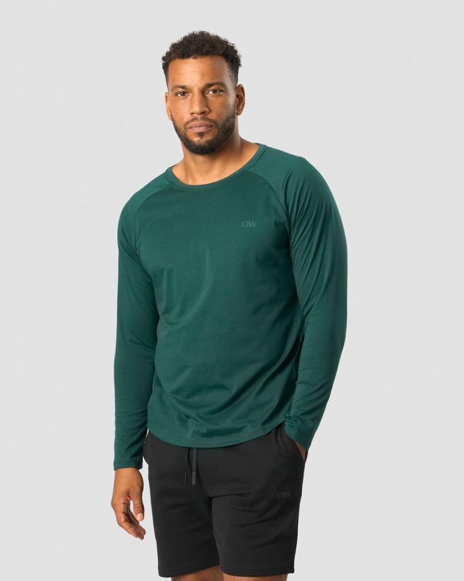 Herrer ICIW Langaermede Trojer | Training Club Raglan Long Sleeve Dk Teal