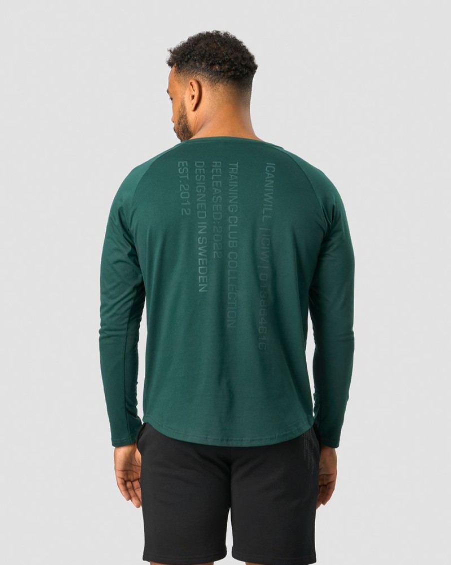 Herrer ICIW Langaermede Trojer | Training Club Raglan Long Sleeve Dk Teal