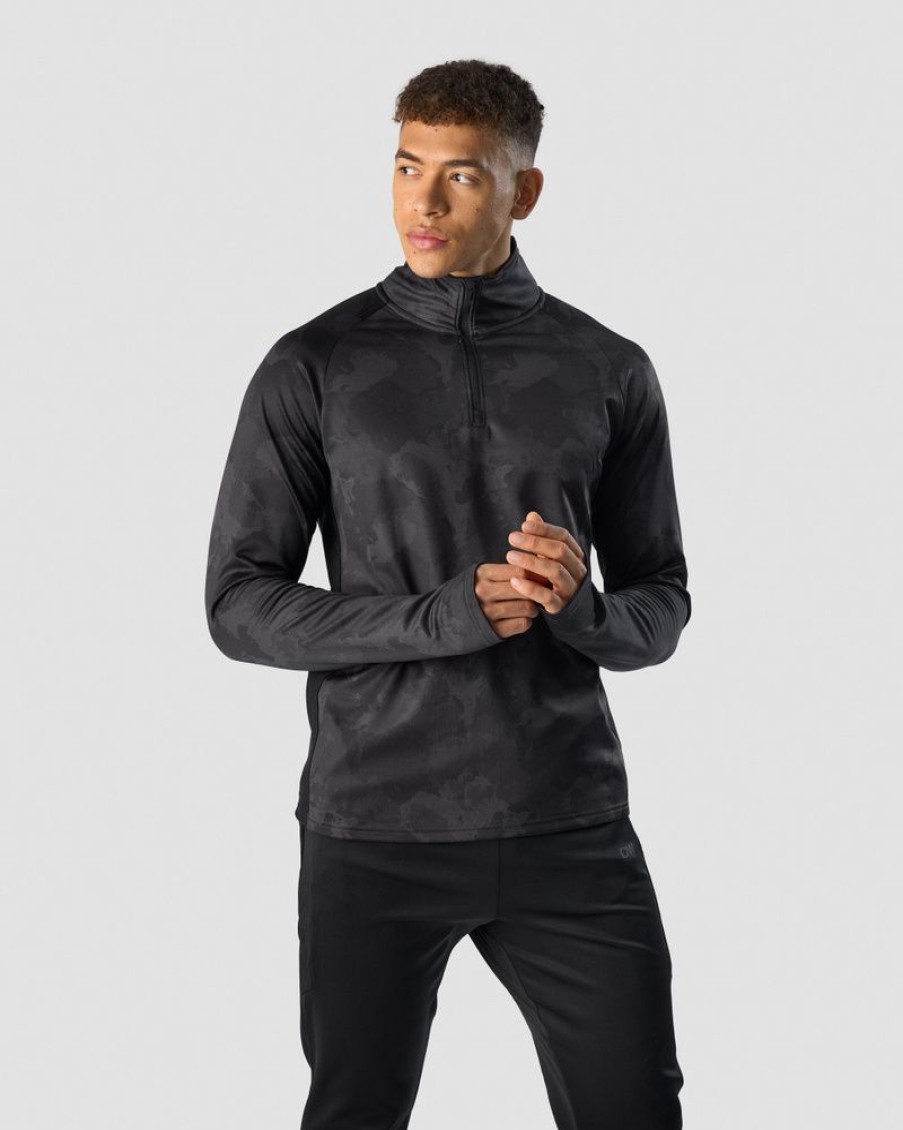 Herrer ICIW Langaermede Trojer | Training Club 1/4 Zip Long Sleeve Black Camo