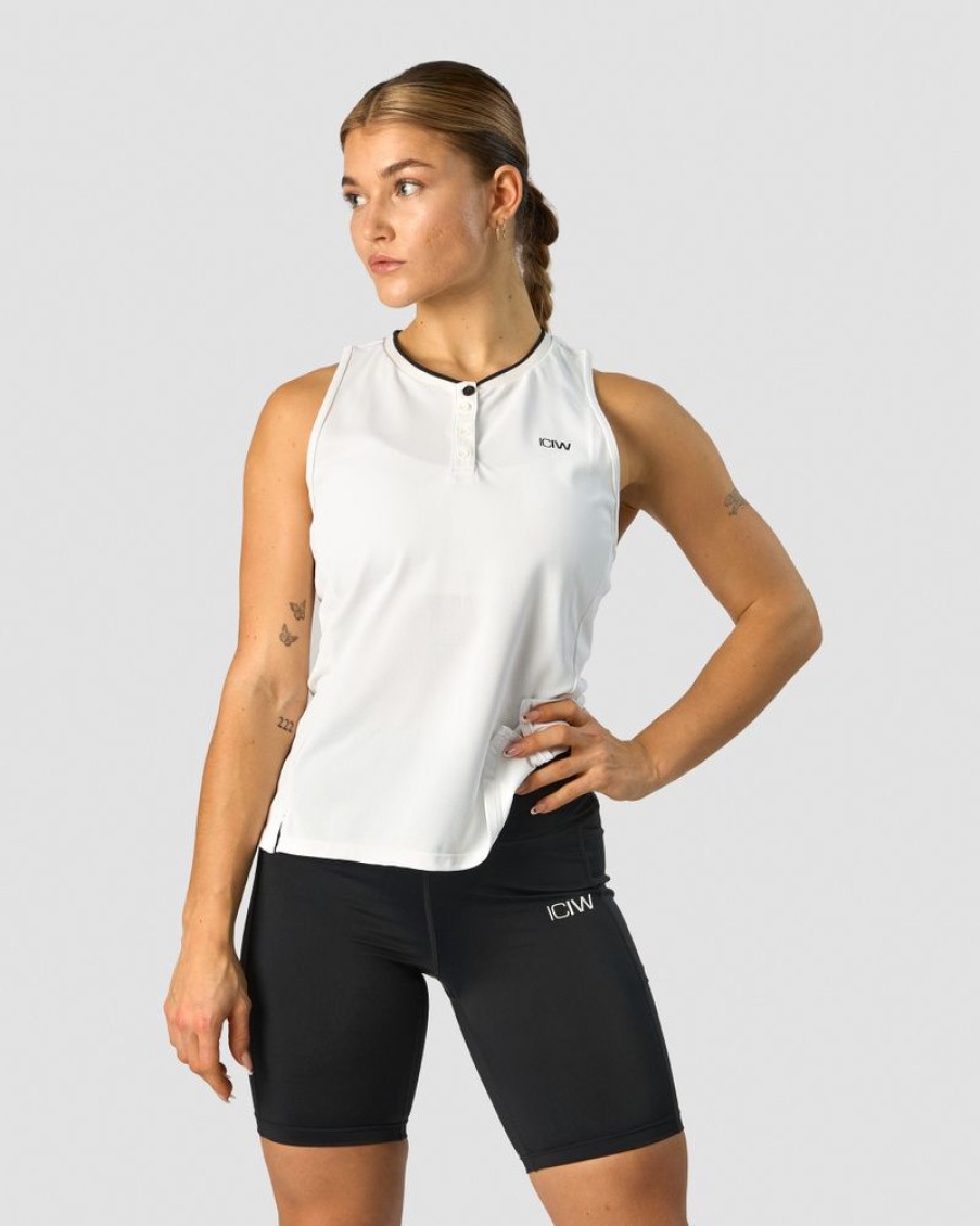 Damer ICIW Tanktops | Training Pique Tank Top White/Black