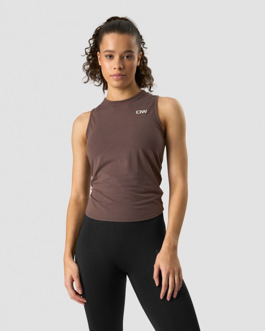 Damer ICIW Tanktops | Empowering Open Back Tank Chestnut Brown