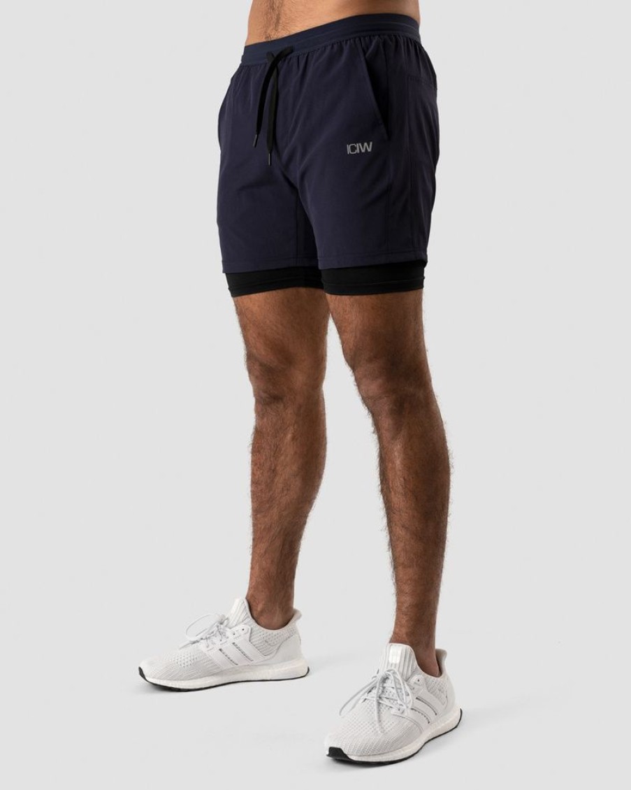 Herrer ICIW Shorts | Workout 2-In-1 Shorts Navy